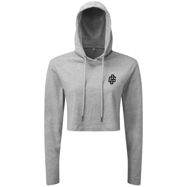 Women's Cropped Hooded Long Sleeve T-Shirt Thumbnail